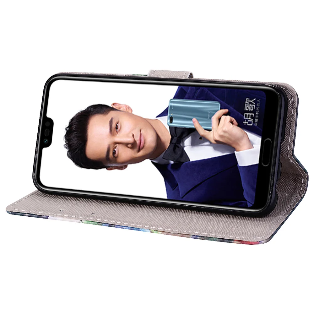 Чехол кошелек для Huawei Honor 10 COL L29A кожаный флип чехол L29 подставка с 3D рисунком