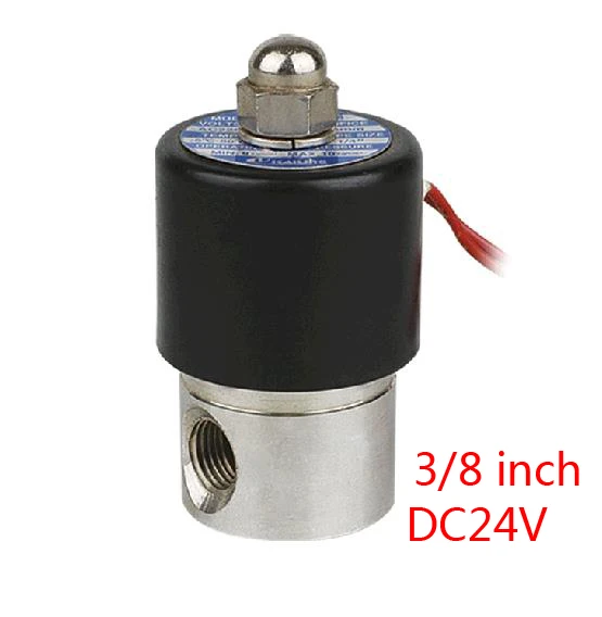 2W040 10B 3/8 ''DC 24V нержавеющая сталь 304 Соленоидный клапан ss магнитный для воздуха
