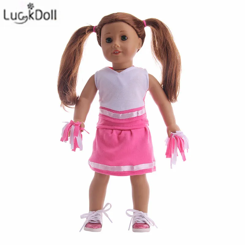 LUCKDOLL/новый модный костюм черлидера на лето 18 дюймов американская кукла или 43 см