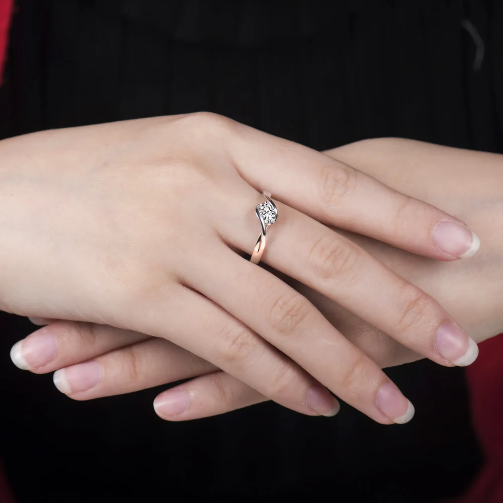 Женское кольцо из белого золота 18 карат с натуральным бриллиантом|ring for|ring ringrings for