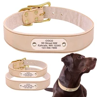personalized dog collar velvet leather soft custom dog collars elegant pet collars for pitbull medium large dogs l xl