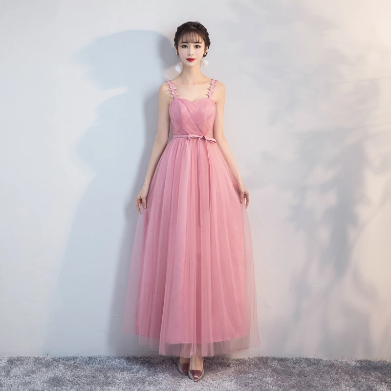 Длинное Сетчатое платье для подружки невесты красного розового цвета женское