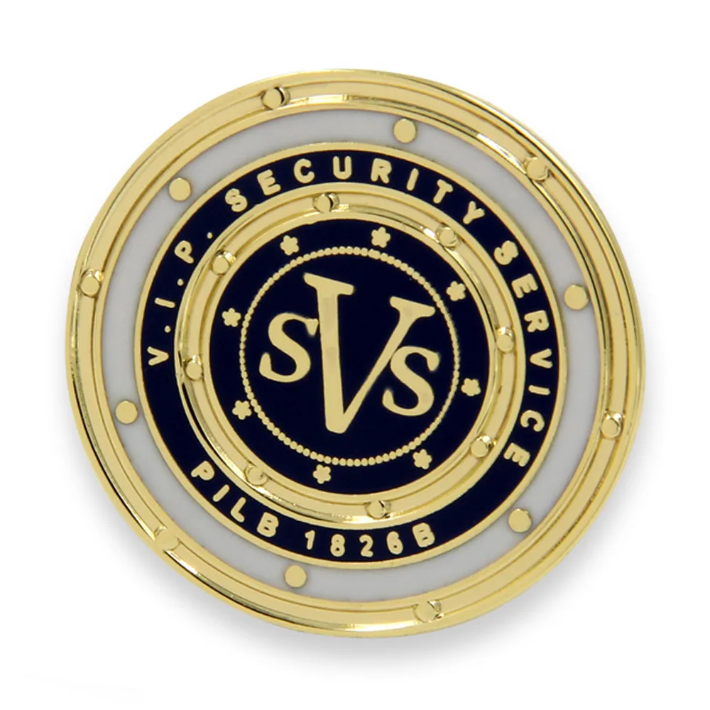 Недорогой металлический мягкий эмалированный золотистый значок с клатчем