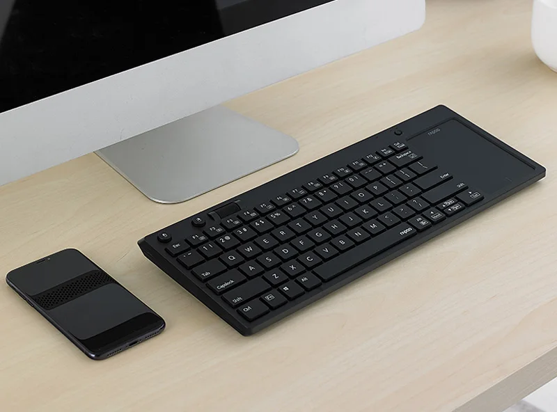 Rapoo 2.4G Wireless Keyboard with Touchpad and Independent Scroll Wheel of Mouse for Windows PC,Laptop,Smart TV,HTPC IPTV