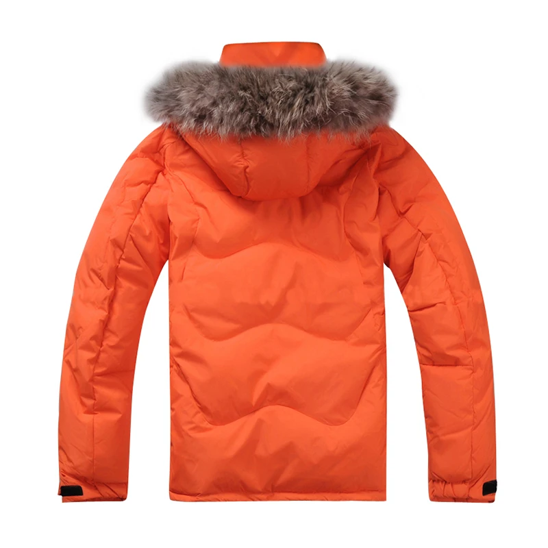 2022 New Winter Men Down Jacket Warm Down Coats White Duck Down Real Raccoon Fur Hooded Down Jackets Outwear Winter Men Coats
