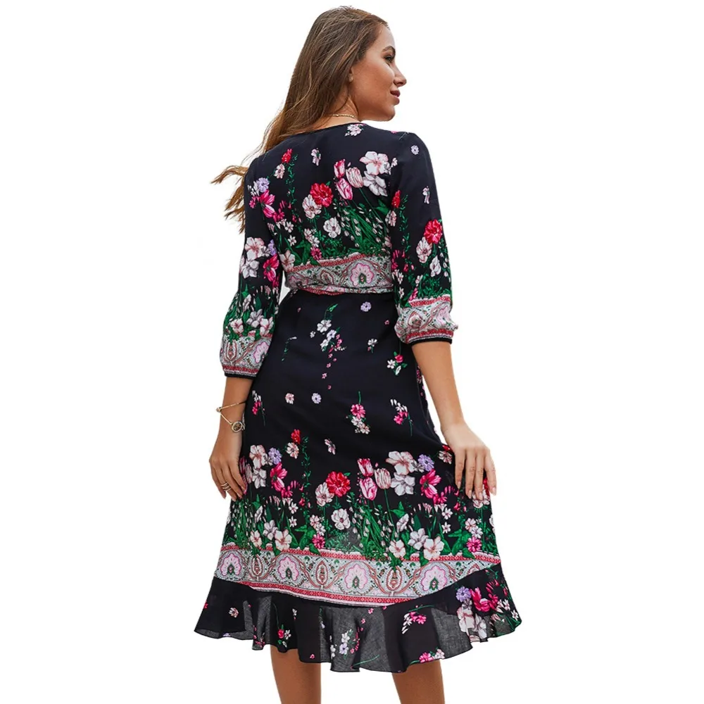 WHZHM винтажное Элегантное летнее платье знаменитостей с цветочным принтом для