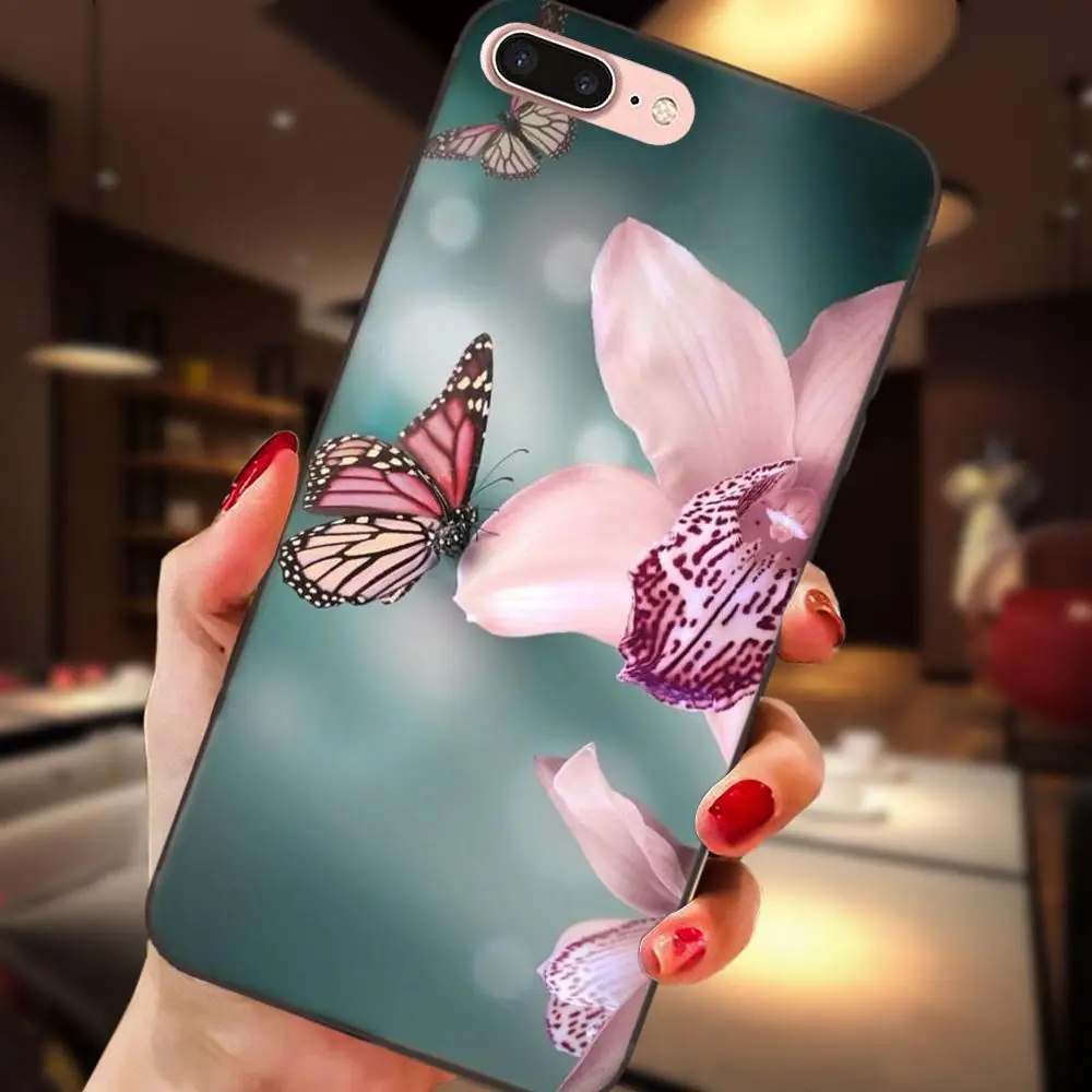 Для huawei Honor 5A 6A 6C 7A 7C 7X 8A 8C 8X9 10 P8 P9 P10 P20 P30 Мини Lite Plus Tpu чехол для телефона цветок орхидеи