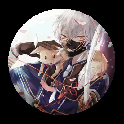 ZXFJXR 58 мм анимация Touken Ranbu Online Mikazuki Monoyoshi Sadamune Nakigitsune Yasusada значок подарок FNS брошь