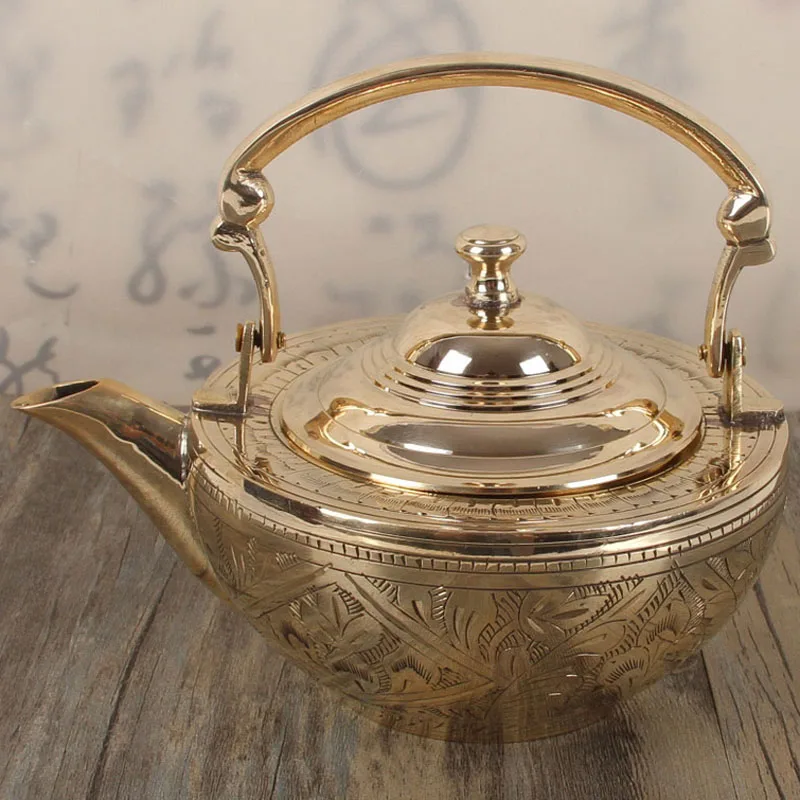 600 мл китайская чайная посуда puer longjing плотные чайные горшки из чистой меди чайник