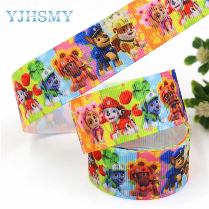 YJHSMY, G-18616-474, 25 мм 5 ярдов мультфильм кошка напечатаны корсажная лента, аксессуары для одежды лямки, DIY материалы ручной работы - Цвет: G-18616-480