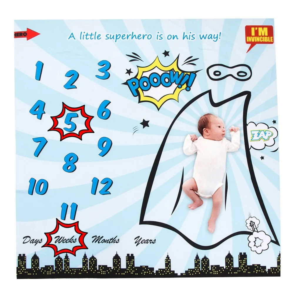 Младенческая Детская веха Одеяло фотография Реквизит одеяла фон супергерой