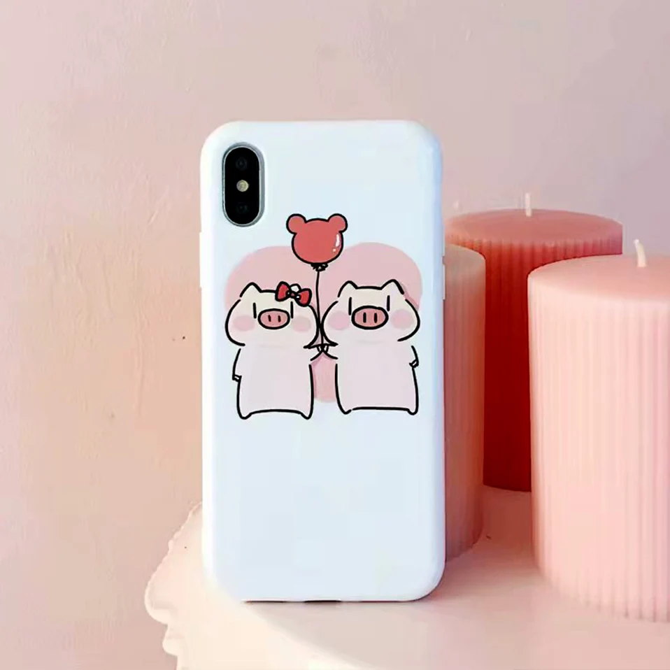 Милый чехол со Свинкой на заднюю панель для iPhone 6 S X мягкий из ТПУ 7 8 Plus с