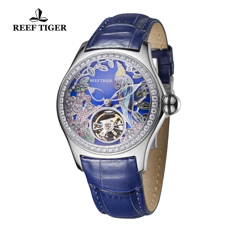 Женские наручные часы Reef Tiger автоматические Аналоговые водонепроницаемые из