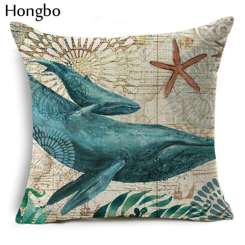 Чехол Hongbo с рисунком морских животных черепашек осьминогов подушка чехол на