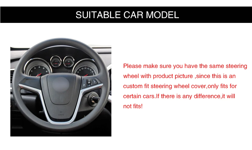 Черный чехол на руль из искусственной кожи для Buick Encore Verano 2012- Cascada- Vauxhall Astra(J) 2010- Astra