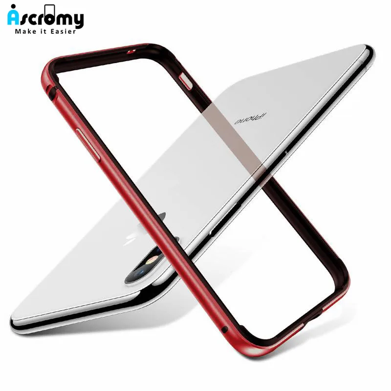 Ascromy металлический бампер чехол для iPhone 11 Pro Max XS Алюминиевый ТПУ Гибридный Apple 7 8