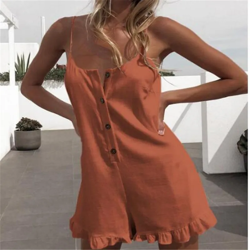 Женский белый Хлопковый повседневный комбинезон на бретельках пляжный короткий