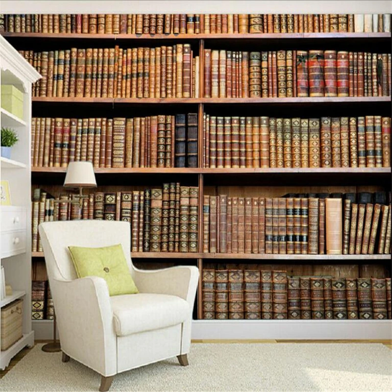 Обои для стен 3 d Классическая книжная полка художественный ТВ фон обои 3D гостиная
