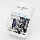 Умное зарядное устройство PALO с 4 слотами для аккумуляторных батарей AA  AAA 9 в Ni-MH Ni-CD