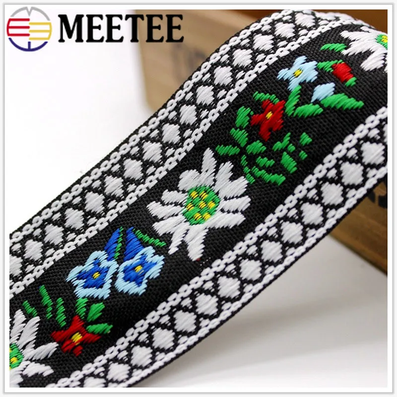 Meetee, 20 ярдов/партия, 2,5 см, лента, вышитая, этническая, Ретро стиль, кружево, аксессуары, сделай сам, ручная работа, сценическое украшение одежды ZK5117