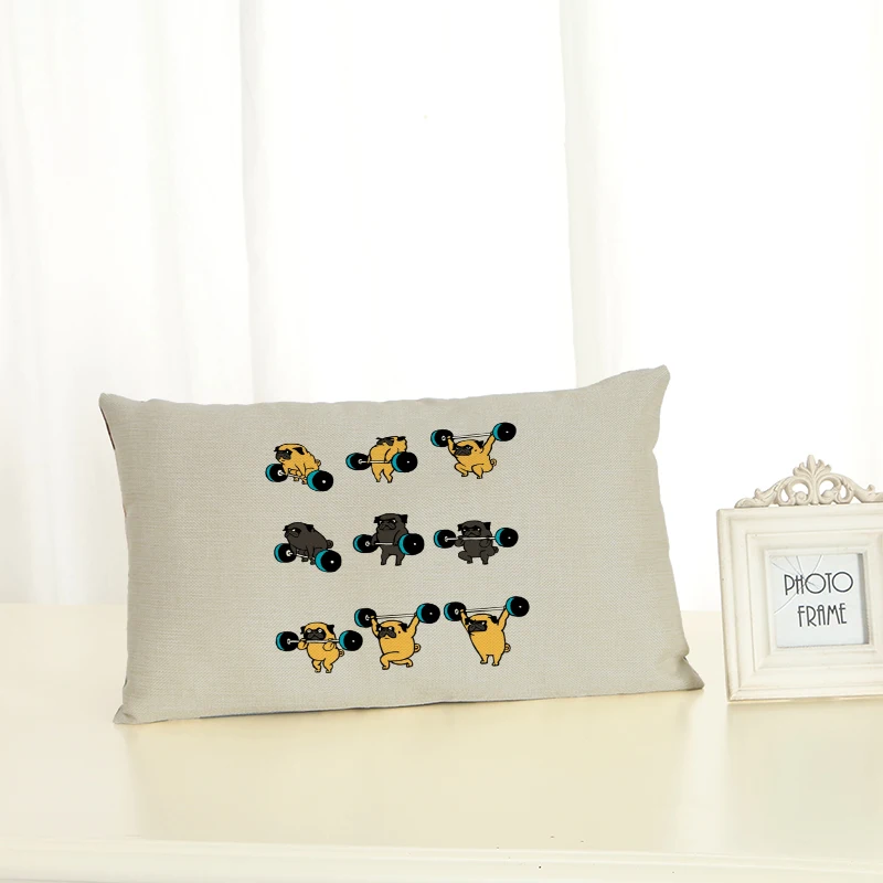 HD 30x50 забавная собака Домашняя одежда Зеленый завод стул наволочка мягкая Cojines