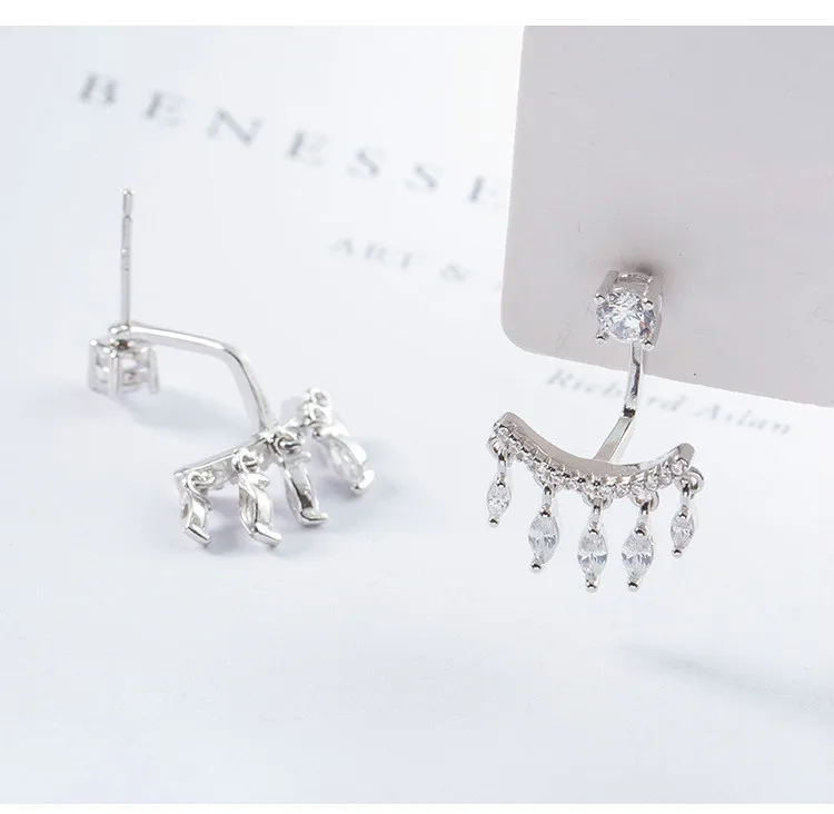 

Flyleaf 925 Sterling Silver Earrings For Women Cubic Zirconia High Quality French Tassel Drop Fashion Fine Jewelry Party wedding