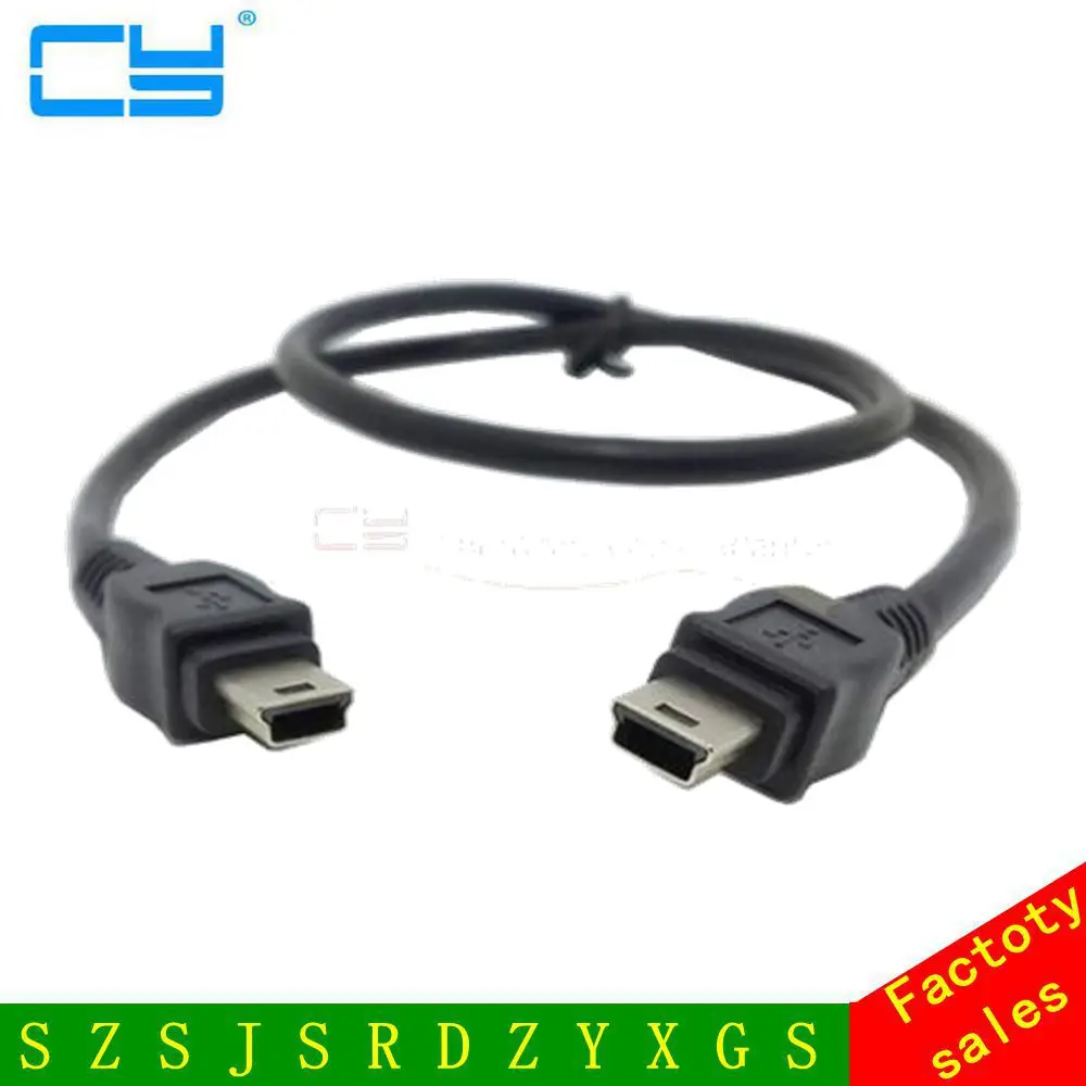

Кабель для зарядки и передачи данных со штыревыми разъемами Mini USB и Mini USB 5Pin для аккумулятора 50 см