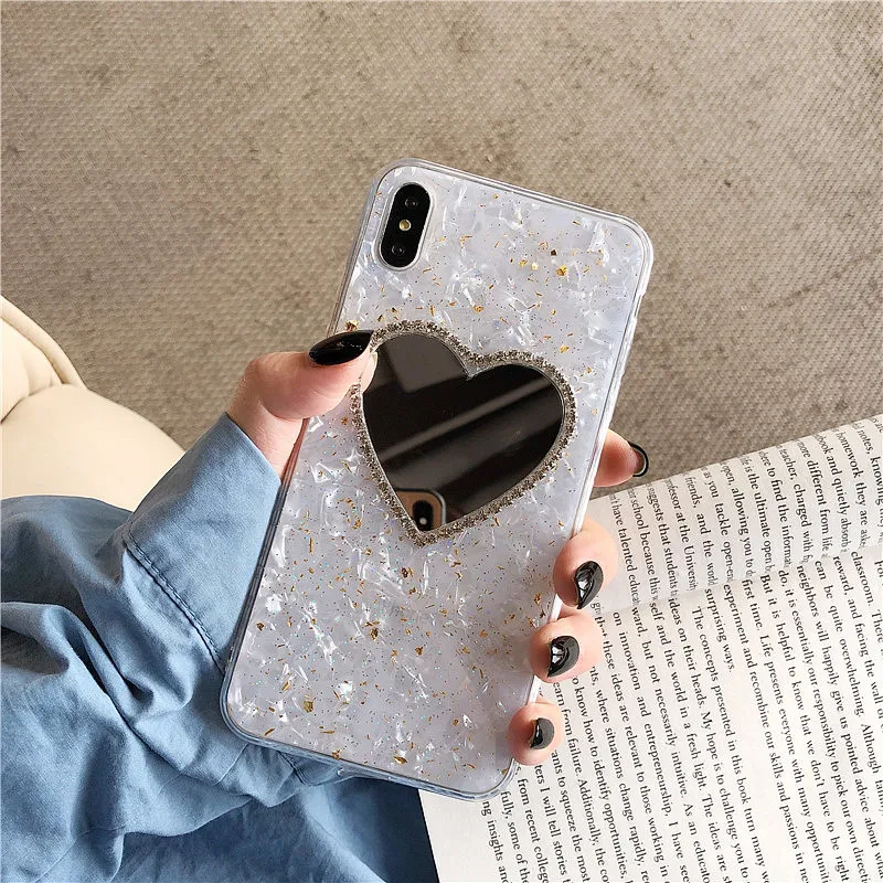 Белый зеркальный чехол GlamPhoneCase Fritillaria для iPhone X XS Max XR мягкий из ТПУ 7 8 6 6s Plus