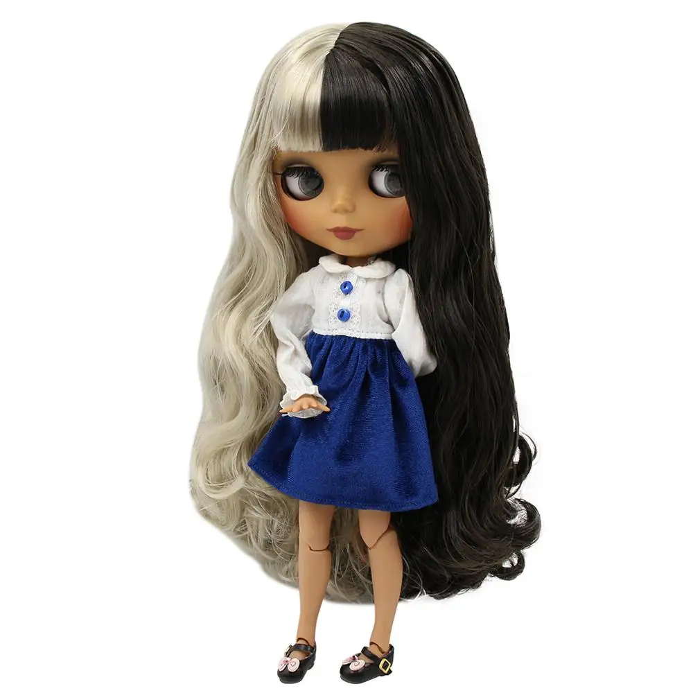 Ледяная фабрика blyth кукла 1/6 bjd шарнирное тело темная кожа матовое лицо, серые и черные волосы BL8800/950 30 см