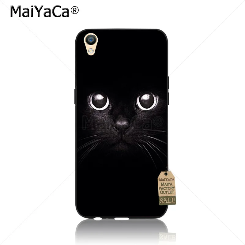 Милый черно-белый чехол MaiYaCa для телефона из мягкого ТПУ с кошачьим глазом в