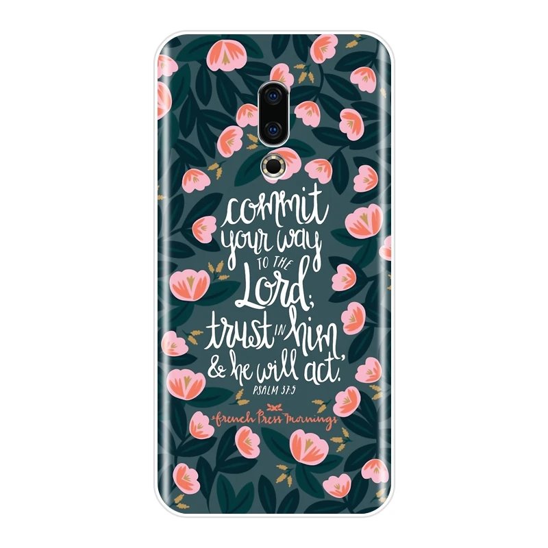 Мягкий силиконовый чехол для телефона Meizu U10 U20 Pro 6 7 Plus Bible Verse Quotes Flower задняя крышка