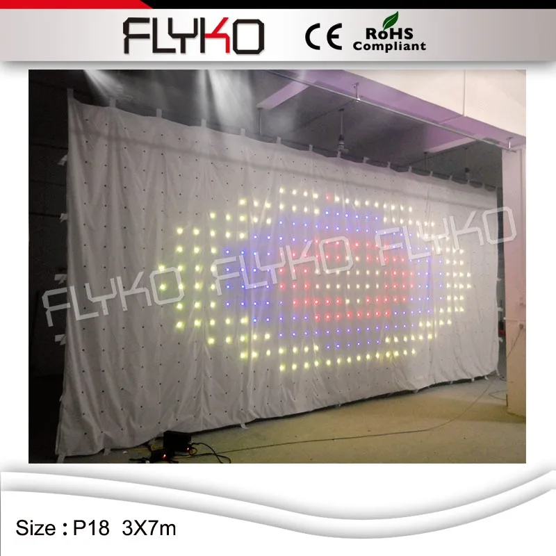 P18 огнеупорные бархатные белые занавески затемненная ткань RGB 3 в 1 светодиоды