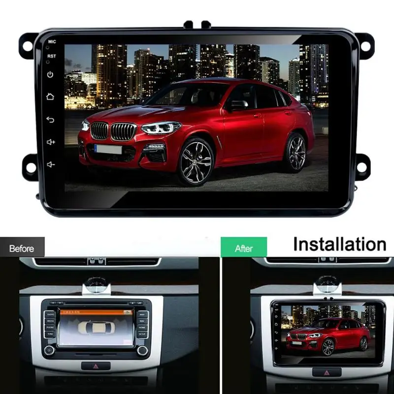 VODOOL 2 Din 8 &quotсенсорный экран Android 1 автомобильный стерео MP5 плеер GPS Bluetooth навигация