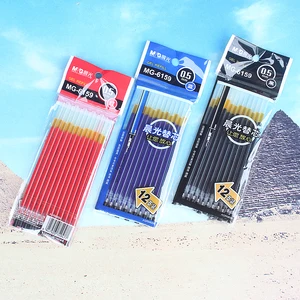 Высококачественная Экономичная и практичная гелевая ручка, сменный стержень 12 шт.лот, черный, синий и красный, перо 0,5 мм, офисные и школьные принадлежности