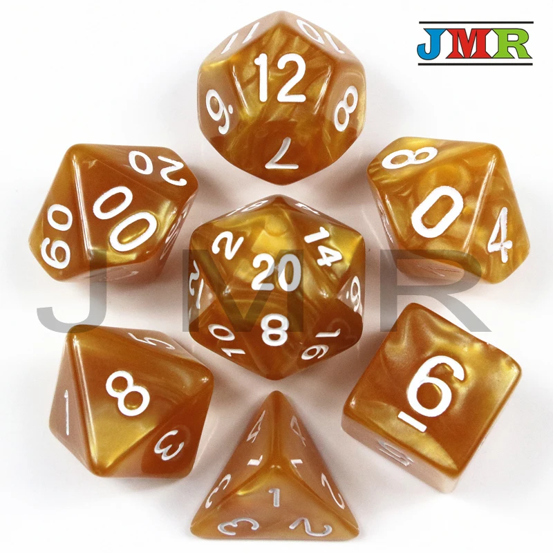Dados De Rpg 7 шт./компл. многогранные RPG игры акриловые кости с мраморным эффектом D4-D20