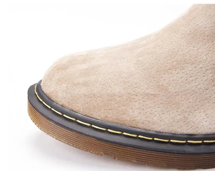 2018 реальные из натуральной кожи замшевые сапоги коровьей для Для женщин зимние