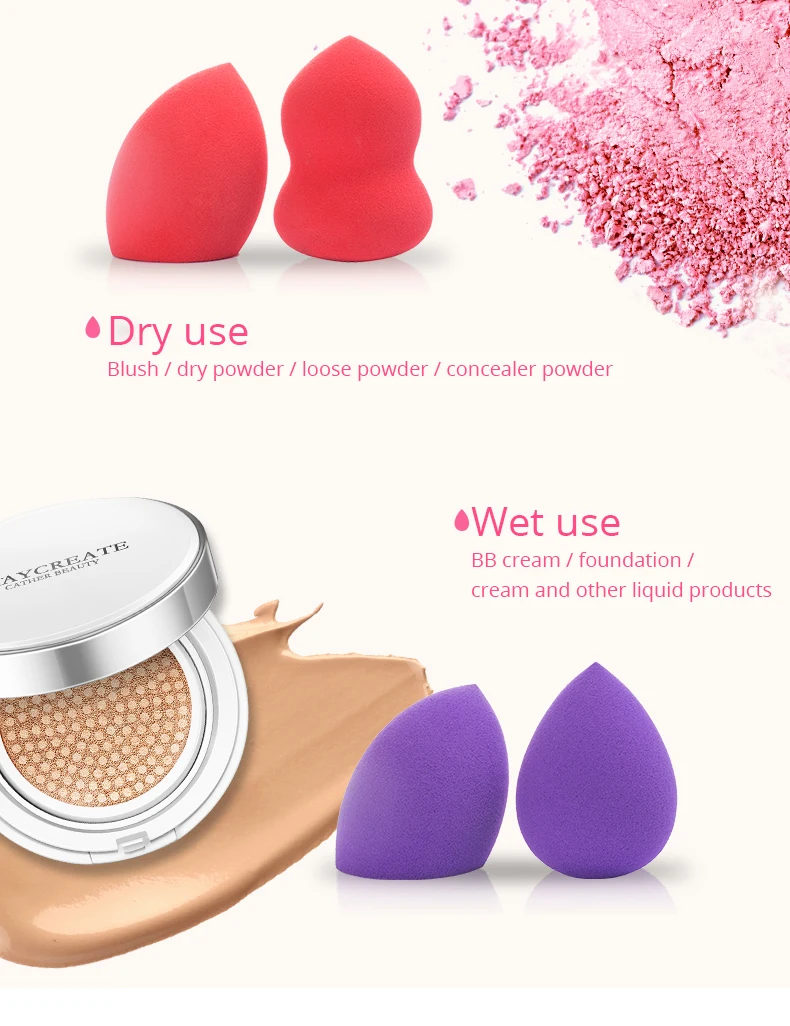 5Pcs Makeup Sponge Professional Cosmetic Puff Set For Foundation Concealer Cream Make Up Blender Soft Water Sponge Wholesale