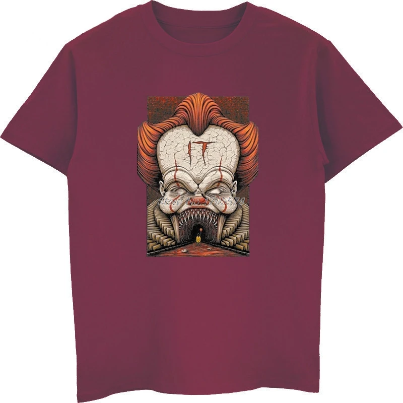 Мужская хлопковая футболка с коротким рукавом It Movie Pennywise летняя повседневная
