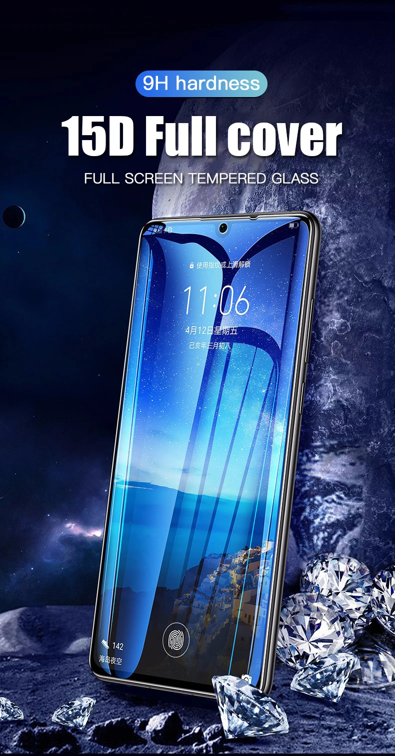 15D полное покрытие из закаленного стекла на huawei mate 20 Lite 10 Pro Защитная пленка для экрана для Honor 10 Lite 20 Pro защитное стекло