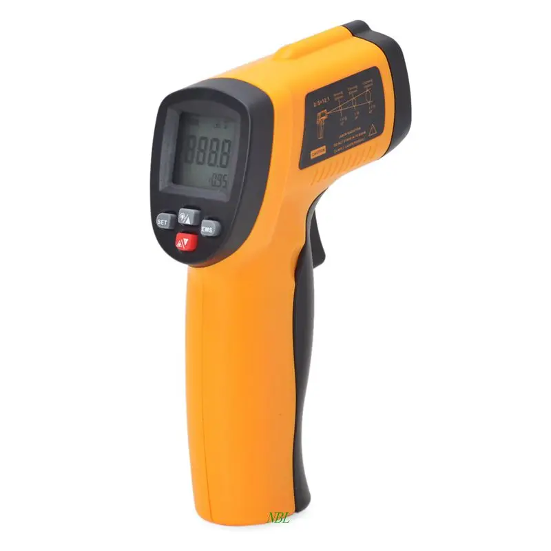 

GM550E Digital non-contact IR infrared thermometer Laser SensorTemperature Meter 50~550C adjustable 0.95 Pyrometer With Package