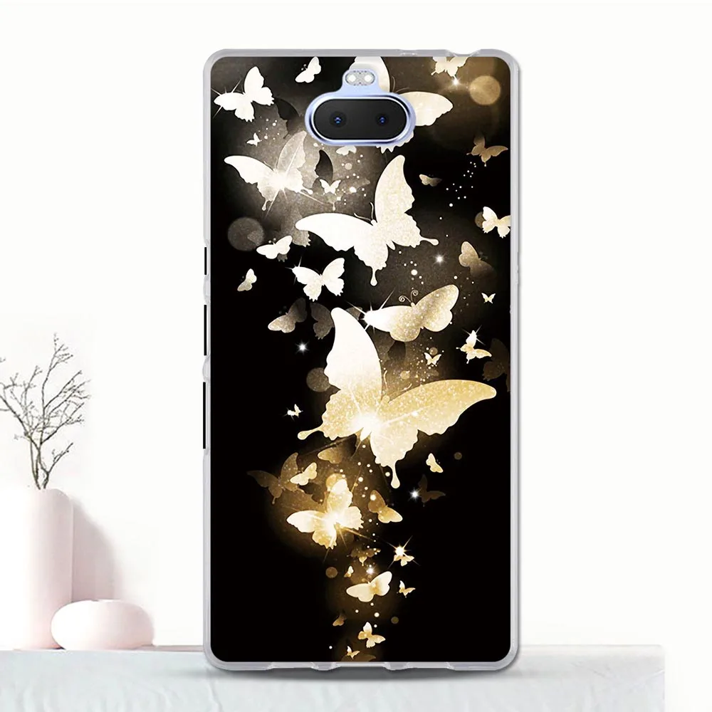 Мягкий ТПУ для Sony Xperia 10 Plus силиконовый бампер чехол 3D с машинным принтом телефона