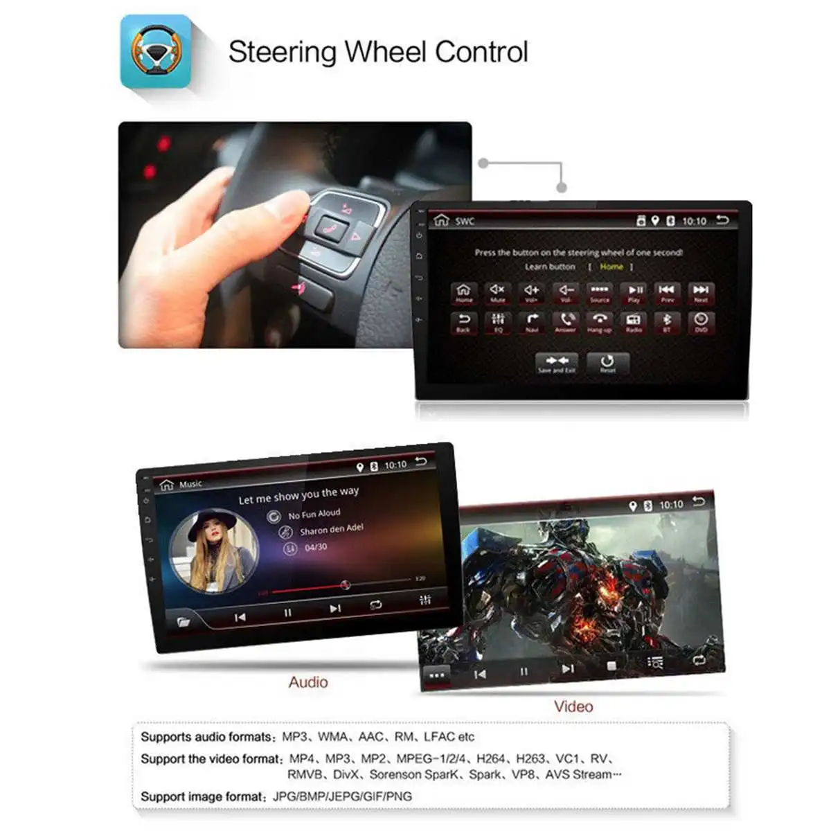 10 1 'ɺndroid 8 Автомобильный мультимедийный плеер MP5 стерео 2 DIN bluetooth WIFI GPS Nav
