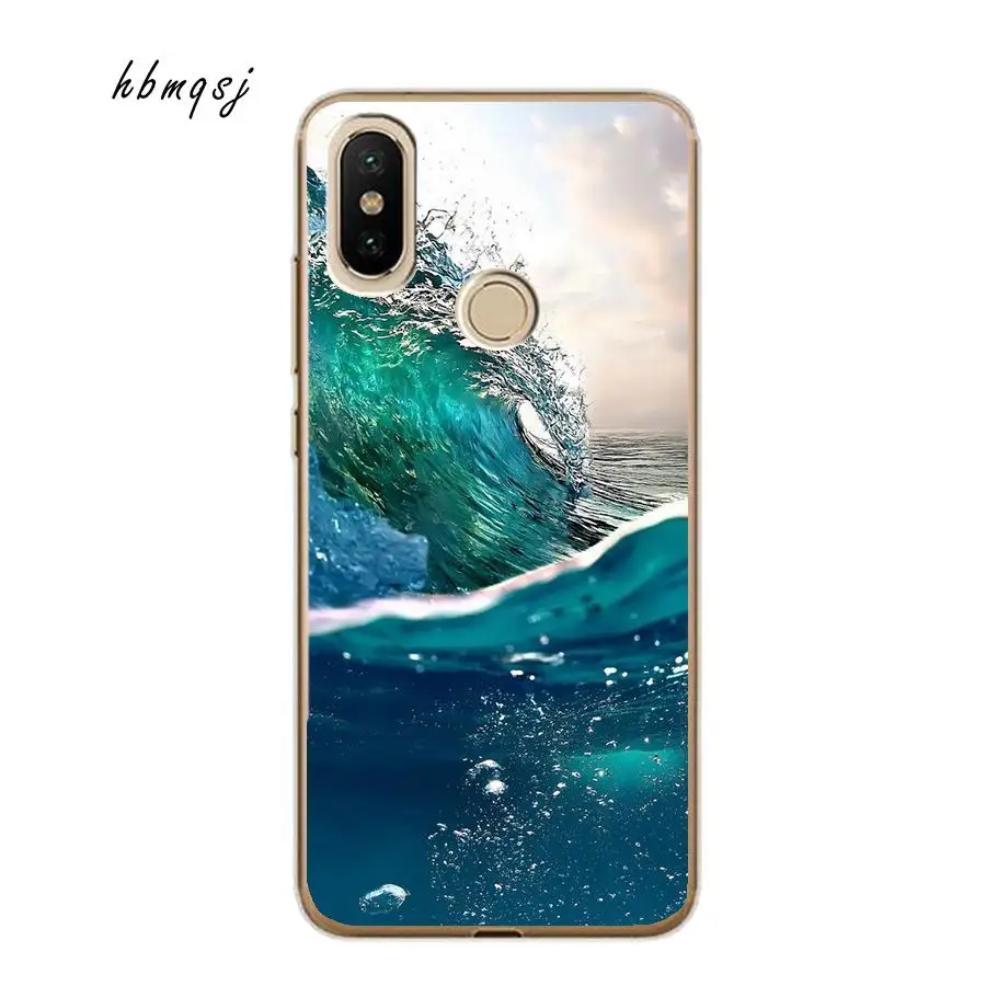 Soft tpu for xiaomi mi a2 lite redmi 6 pro case 5.84 inch silicone cartoon sidi shark surf mobile phone back |