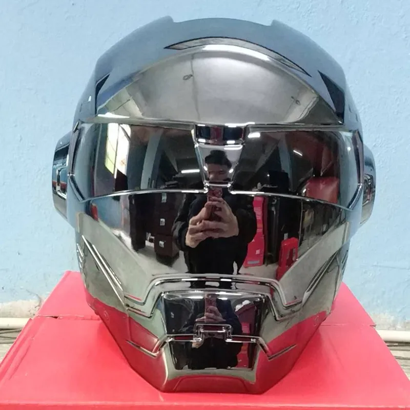 Masei велосипед Скутер moto Гальванизируйте серый железный человек Шлем rcycle шлем с