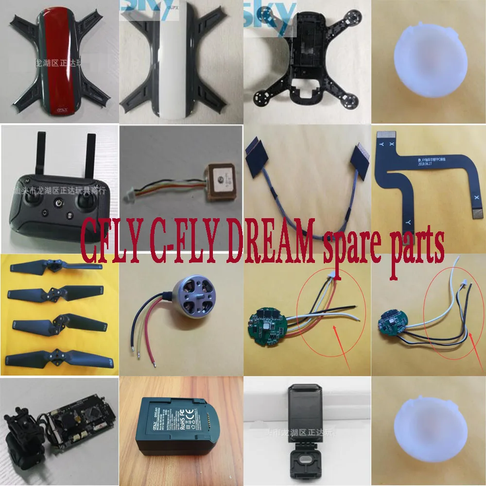 

CFLY C-FLY DREAM JJRC X9 RC Quadcopter запасные части ESC motor blades PTZ камера с кабелем зарядного устройства контроллер верхней нижней части корпуса