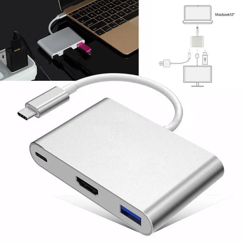 MLLSE Digital AV Multiport Adapter Type C to 4K HDMI USB 3.0 Charging Cable USB-C 3.1 Converter for Macbook Air | Компьютеры и офис