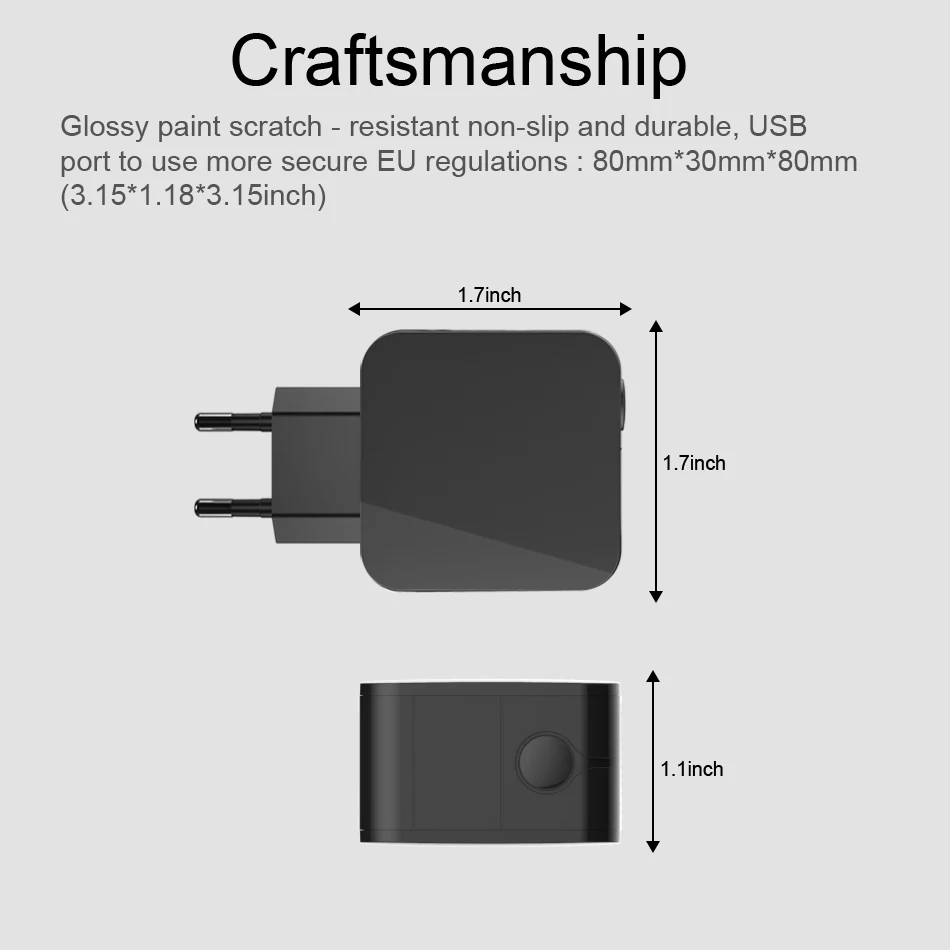 Сетевое зарядное устройство GUSGU с двумя USB портами 90 градусов кабель Micro для