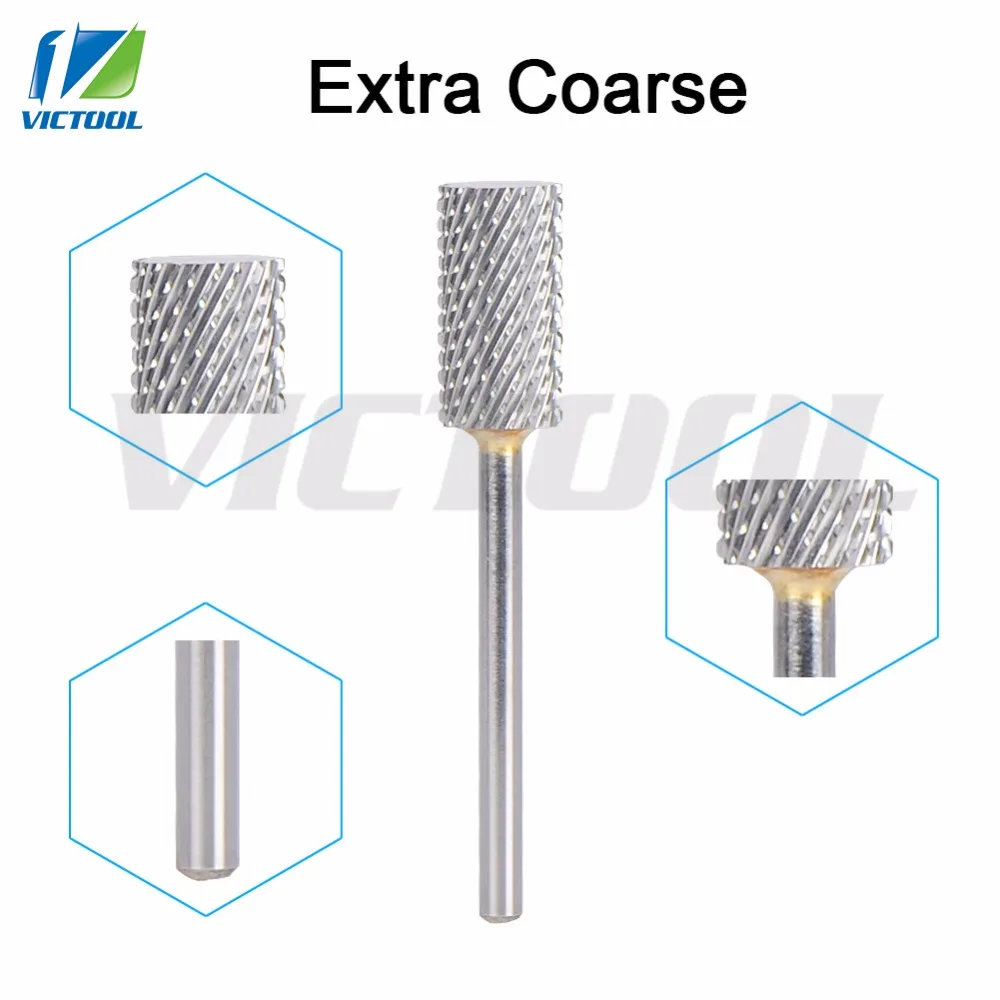 Вольфрамовая стальная насадка для ногтей очень грубая Форма цилиндра