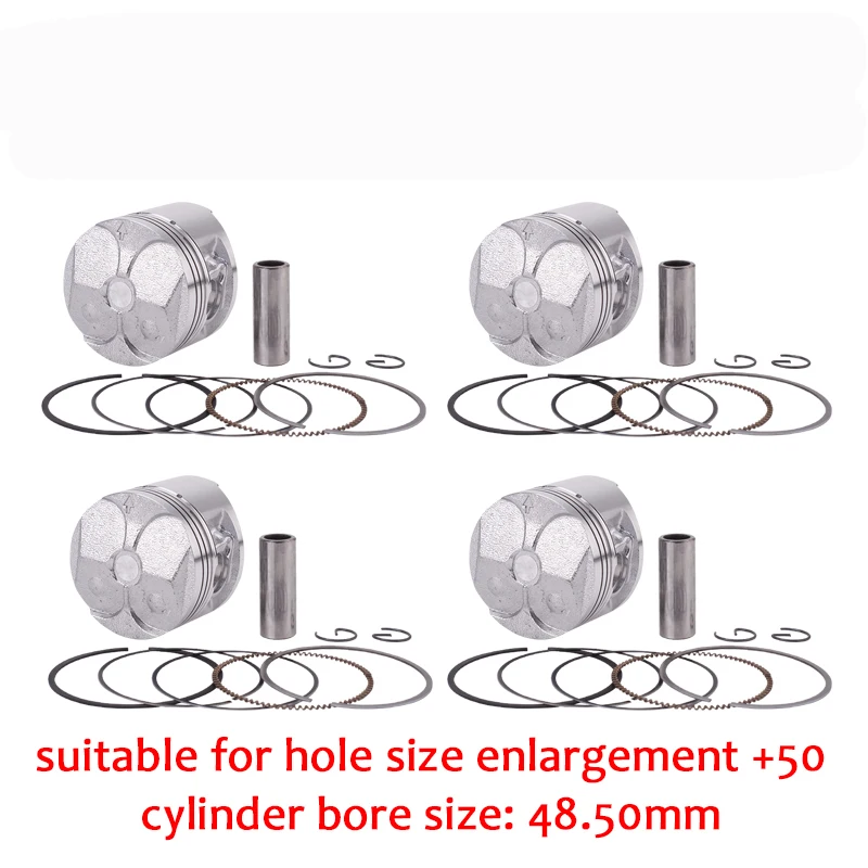 4 set Piston Ring 50 Детали двигателя поршни Кольца Набор 48 мм STD Стандарт+ 25+ 50+ 75 размер цилиндра для Yamaha FZR250 1HX Малый бан ZEAL FZR 250 - Цвет: 4 set Piston Ring 50