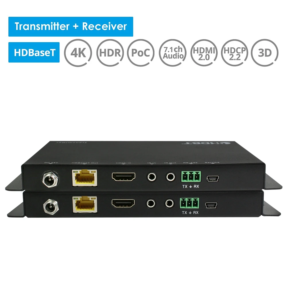 Новинка 4096x2160 @ 60 Гц HDMI 2 0 и HDCP HDBaseT ИК удлинитель 70 м по UTP/STP Cat5e Cat6 кабель 4K POC YUV